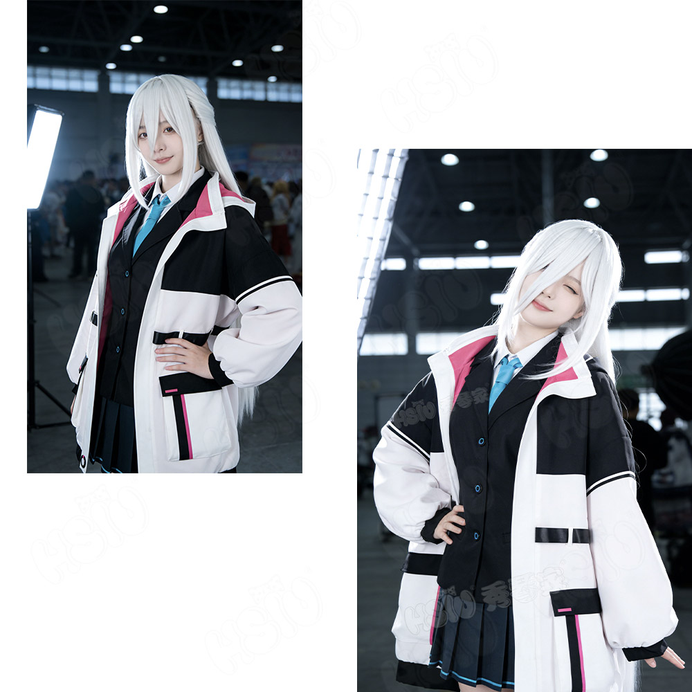 Anime Cosplay Blue Hair - บลูอาร์ไคฟ์ ไคคอสเพลย์ชุดวิกผม HSIU ชุดสตรีเสื้อแจ็คเก็ตกระโปรงสั้นผมสังเคราะห์ทนความร้อนเกมคอสเพลย์