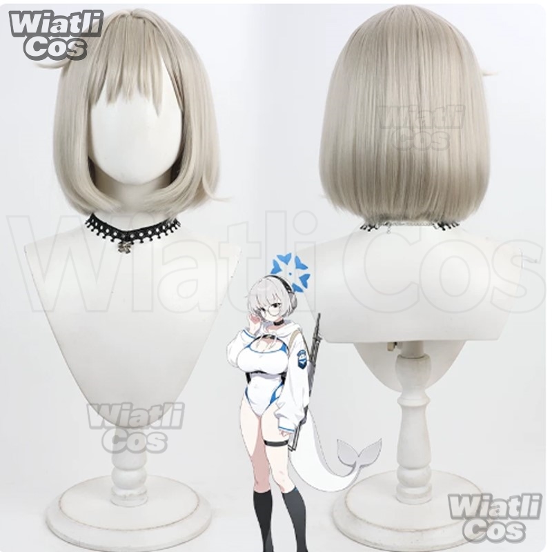 Anime Cosplay Blue Hair - วิกผมสั้นสำหรับคอสเพลย์ตัวละครอุราระ โคโทเนะ จากเกม Blue Archive วิกผมสังเคราะห์ทนความร้อน