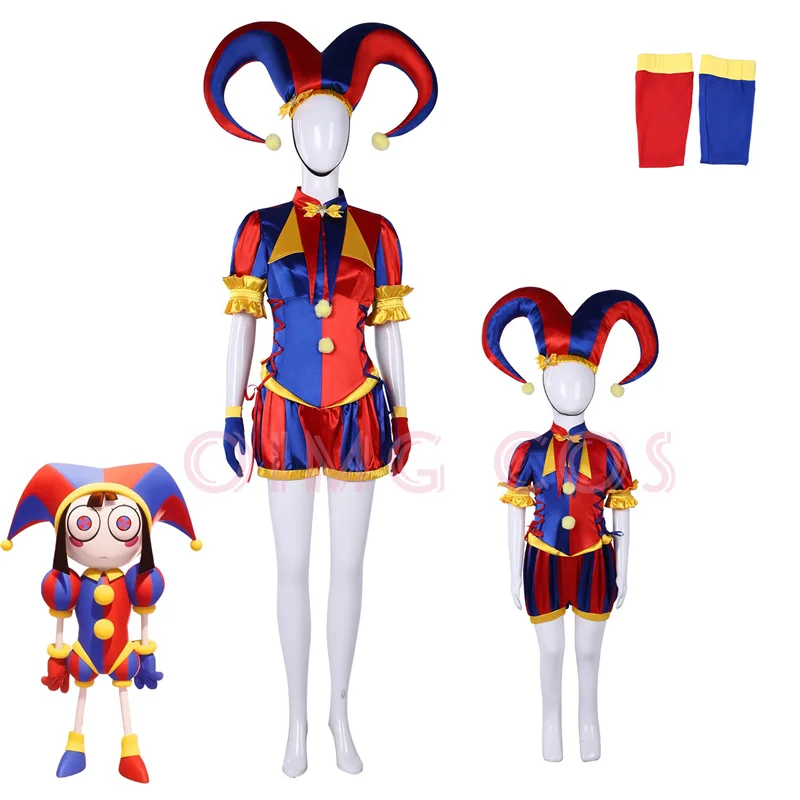 Anime Cosplay Jumpsuit - ชุดคอสเพลย์ปอมนีจากดิจิทัลเซอร์คัสสุดมหัศจรรย์ ชุดคาร์นิวัล ชุดอนิเมะ ชุดฮาโลวีน ชุดเกมสำหรับผู้หญิง