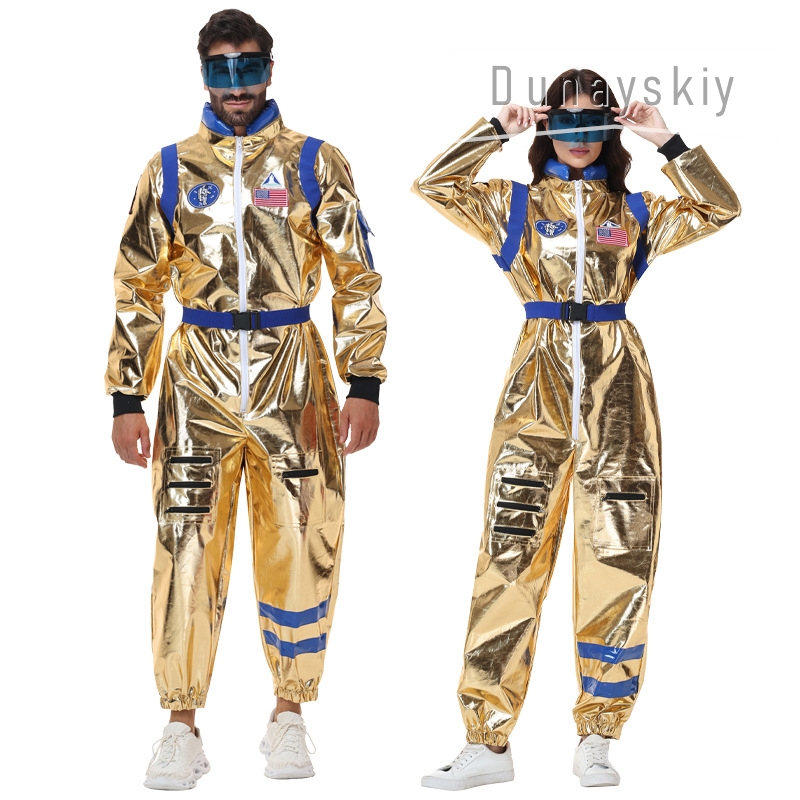ชุดนักบินอวกาศสีทองเมทัลลิกเงา - Anime Cosplay Couple บทวิจารณ์และราคา