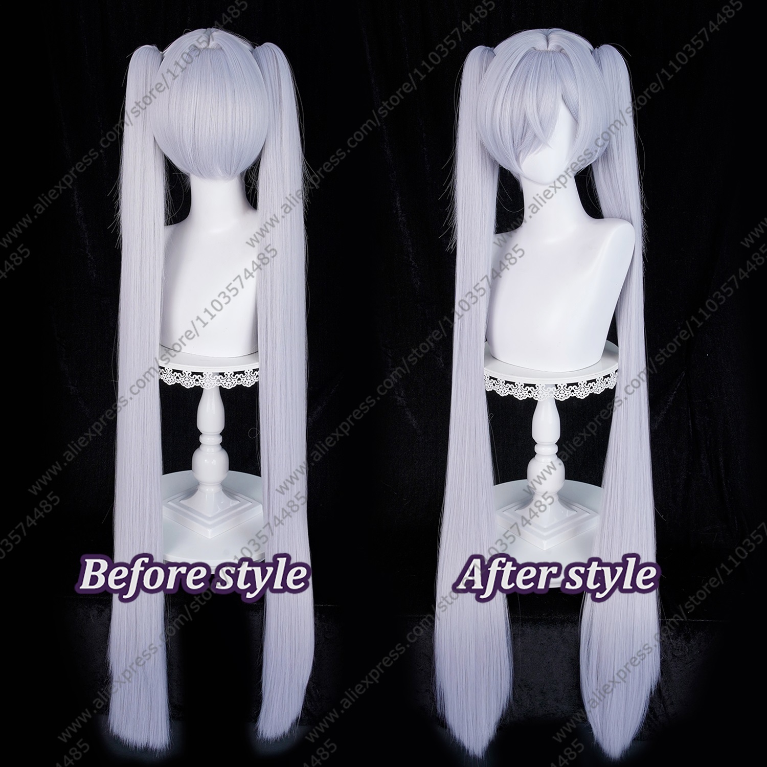 วิกผมคอสเพลย์ซินเดอเรลล่าสไตล์ - Anime Cosplay Blue Hair บทวิจารณ์และราคา